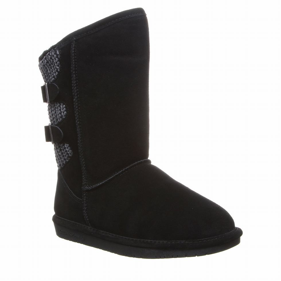 Bearpaw Boshie Wide Hoge Laarzen Dames Zwart | NUE1364UO