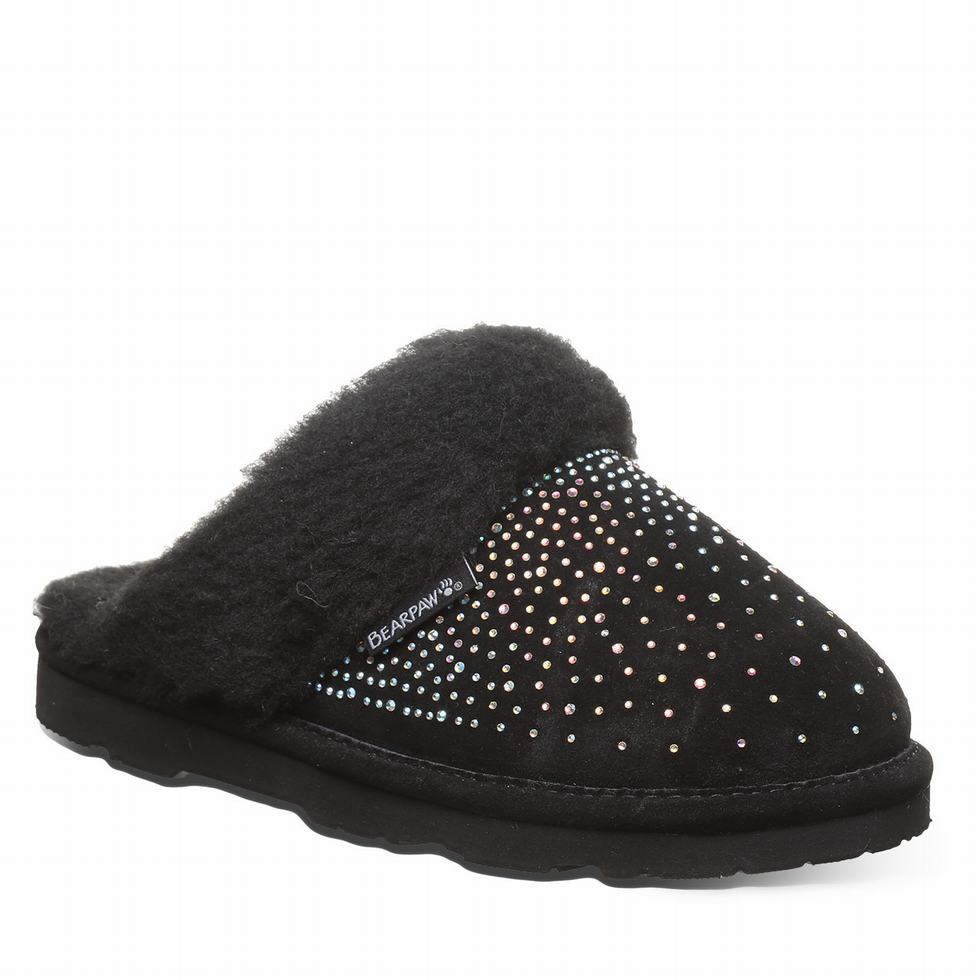 Bearpaw Loki Exotic Pantoffels Dames Zwart | XQI8099MJ