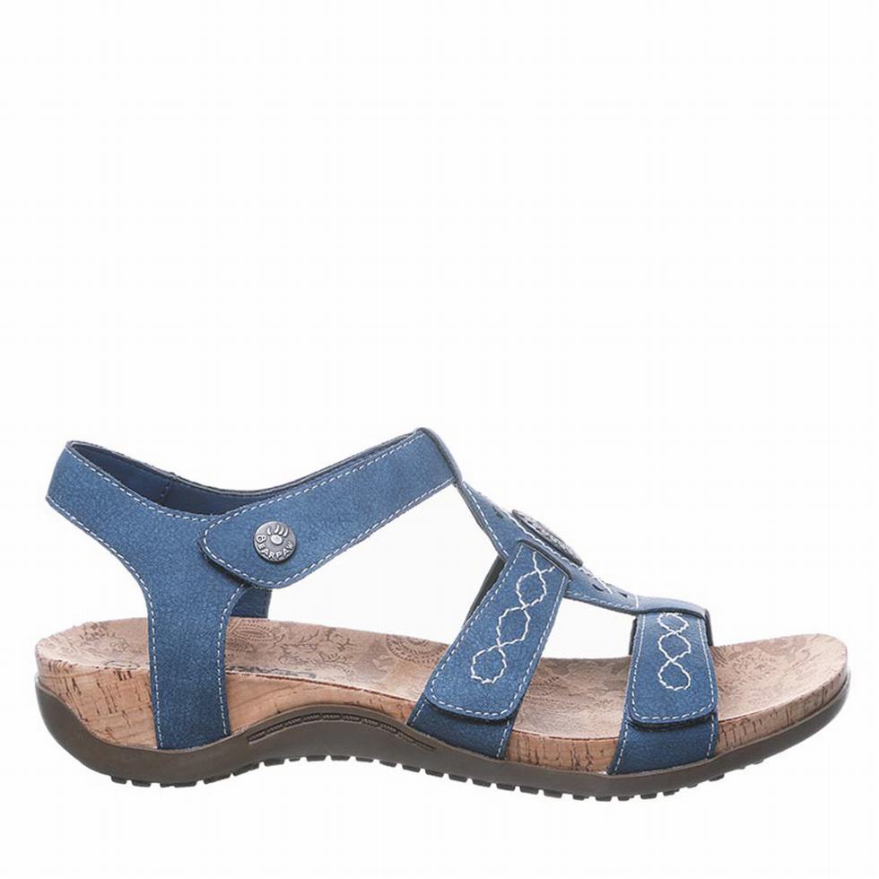 Bearpaw Ridley Wide Sandalen Dames Blauw | QSN7734BP